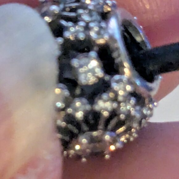 PANDORA ALE Black Corded "Inner Radiance" Charm 925 Sterling Silver Necklace - Picture 9 of 10